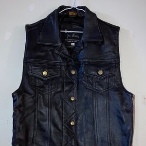 Vintage 1980's Excelled Sheepskin & Leather Coat Co Jean Gienne leather vest <3